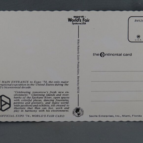 Vintage Postcard - Expo 1974 Main Entrance - Continental Card - Picture 2 of 4